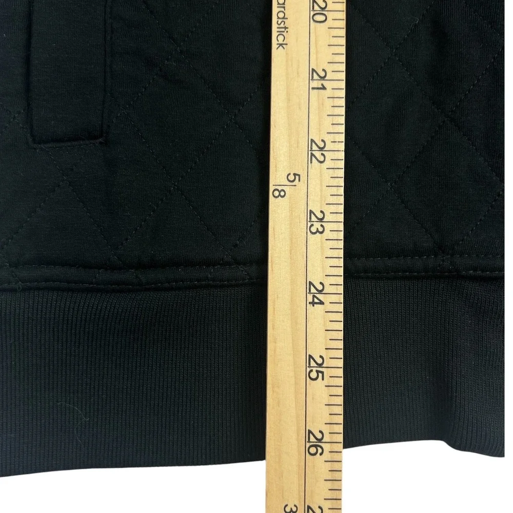 Banana Republic Quilted Knit Jacket M Black Full Zip Modern Sleek Casual Preppy